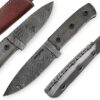 White Deer Tactical Polycarbonate Damascus Fixed Blade Knife FULL PATTERN TANG Clear Grips