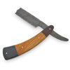 White Deer Shaving Razor Damascus Forged Cocobolo, Olivewood, Buffalo Horn Handle Trio