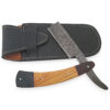 White Deer Shaving Razor Damascus Forged Cocobolo, Olivewood, Buffalo Horn Handle Trio