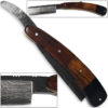 White Deer Damascus Steel Ultra Sharp Straight Razor Shaving - Bison Horn & Walnut Grips
