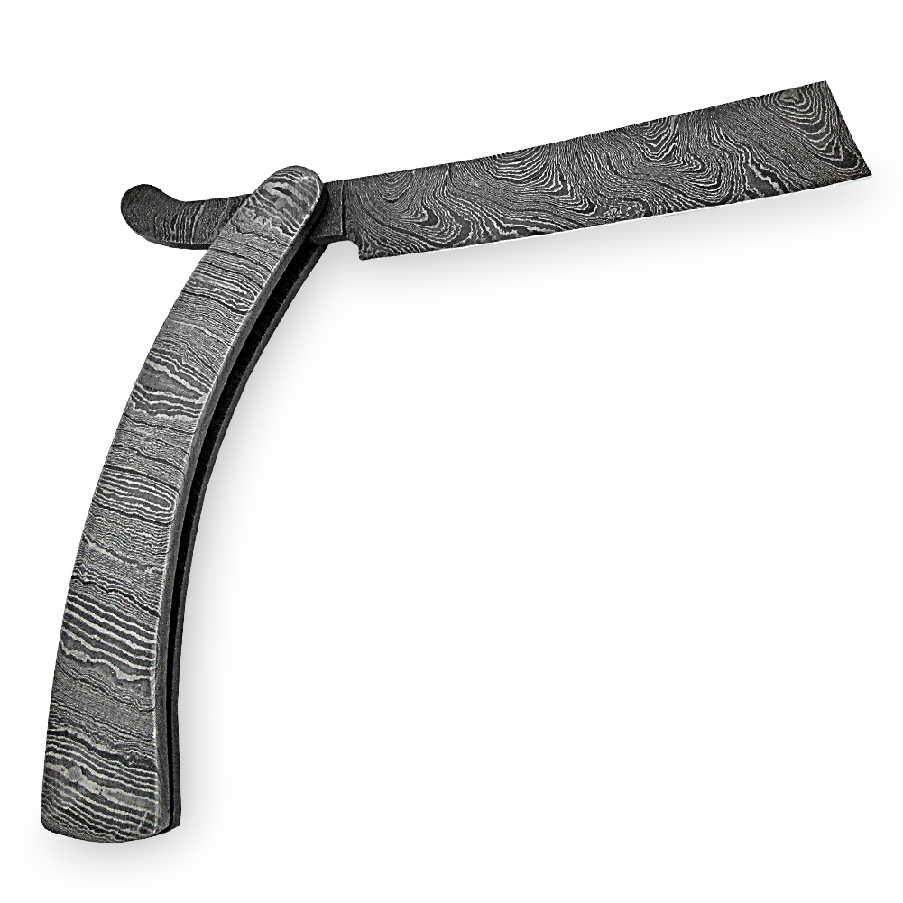 Handmade Sweeney Todd Barber Straight Razor by WHITE DEER All Damascus Steel Knife