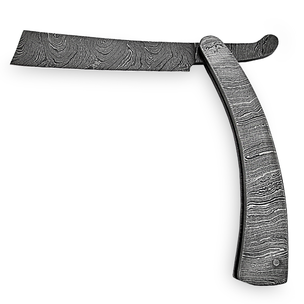 Handmade Sweeney Todd Barber Straight Razor by WHITE DEER All Damascus Steel Knife