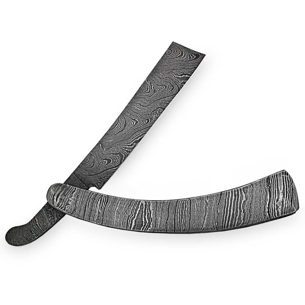 Handmade Sweeney Todd Barber Straight Razor by WHITE DEER All Damascus Steel Knife