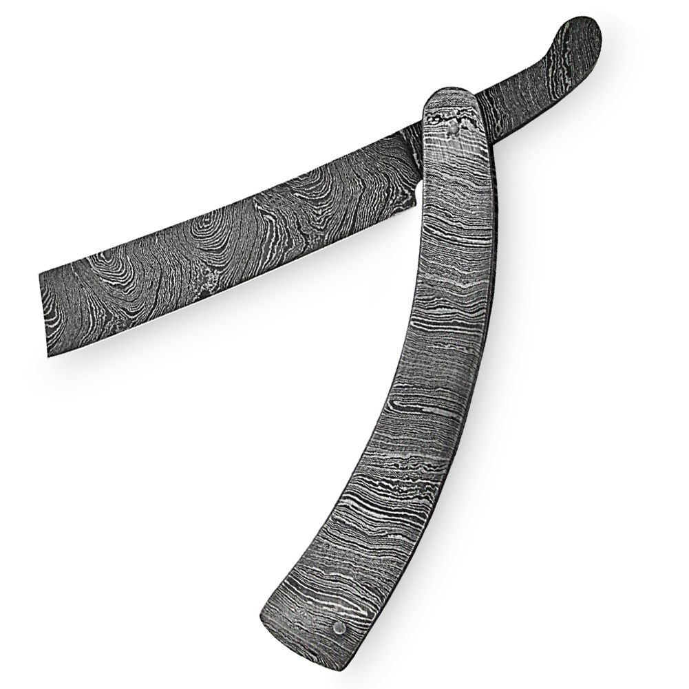 Handmade Sweeney Todd Barber Straight Razor by WHITE DEER All Damascus Steel Knife