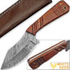 WHITE DEER SPEY BLADE Damascus Steel Hunting Skinner Knife Cocobolo Hardwood Handle