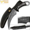 WHITE DEER Mission Tactical Karambit Knife 9.25in Full Damascus Forged Steel