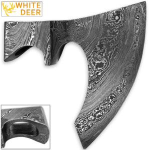 WHITE DEER Blank Axe Head Bit Damascus Steel Viking Hatchet Wildling Tomahawk