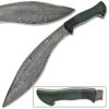 1095 HC Hand Made Damascus Steel Kukri Knife Micarta Wood Handle