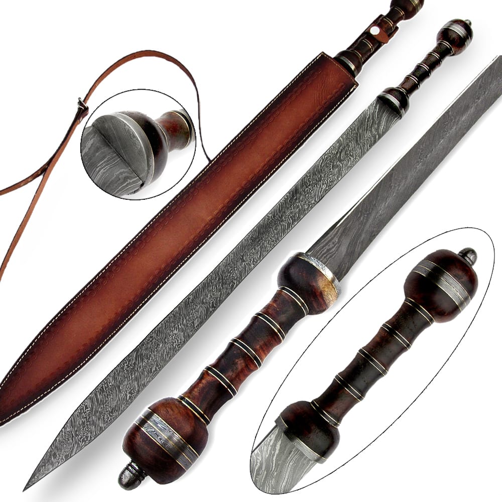 Historical  Custom Made Damascus Steel Gladiator Sword