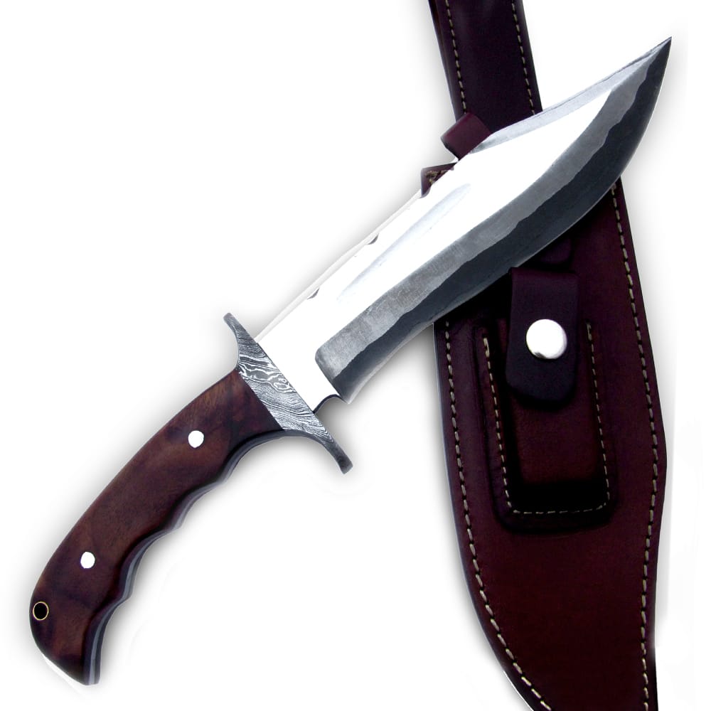 San Mai White Deer Damascus Steel  Bowie Knife