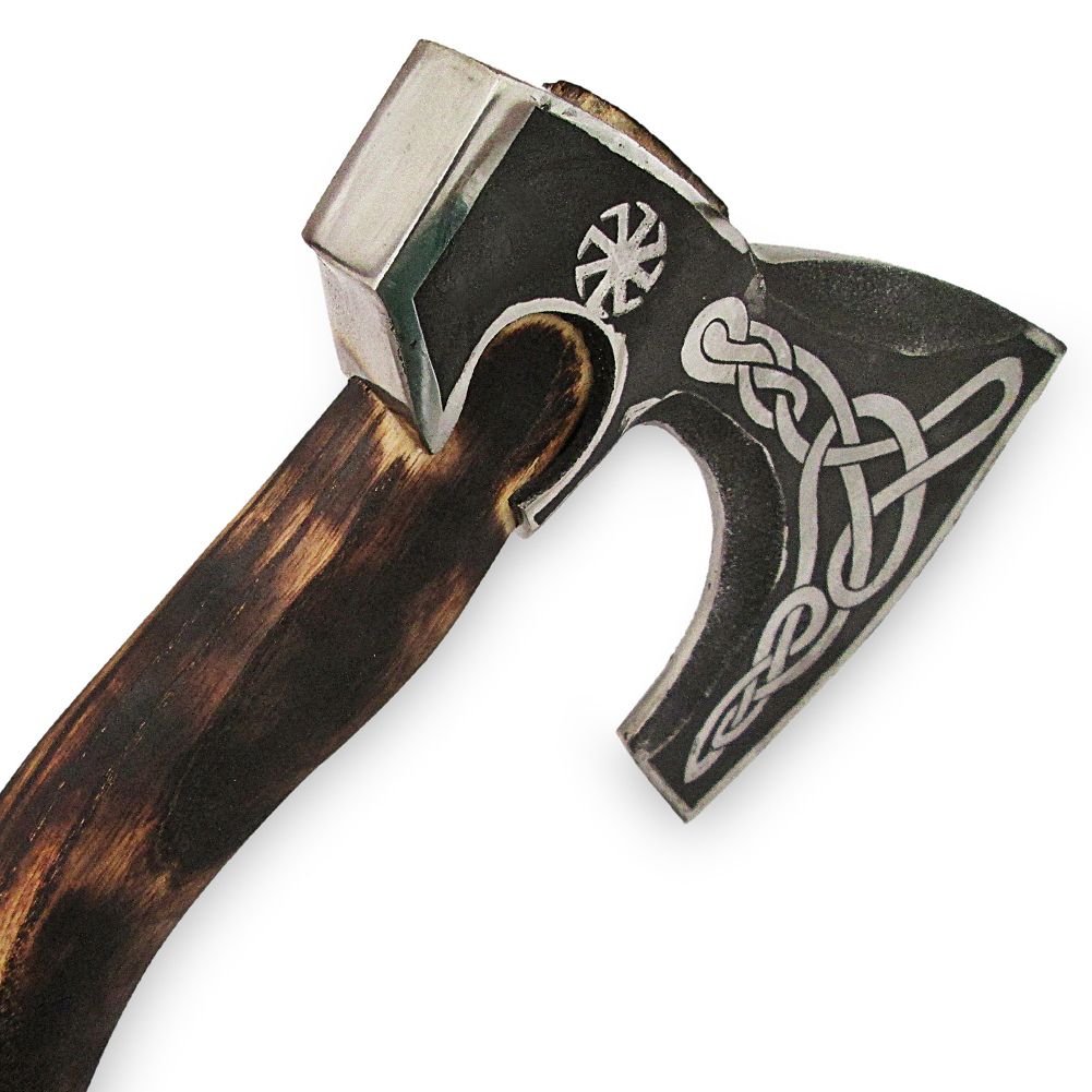 Axe Bogatyr Hand Made 1095 Forge Steel ASH Wood Burn Handle