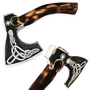 Axe Bogatyr Hand Made 1095 Forge Steel ASH Wood Burn Handle