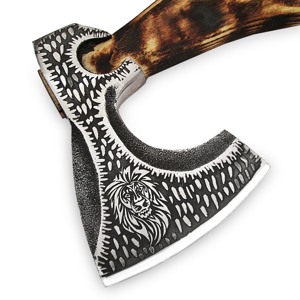 Hand Forge Line Head Etched Axe D-2 Steel