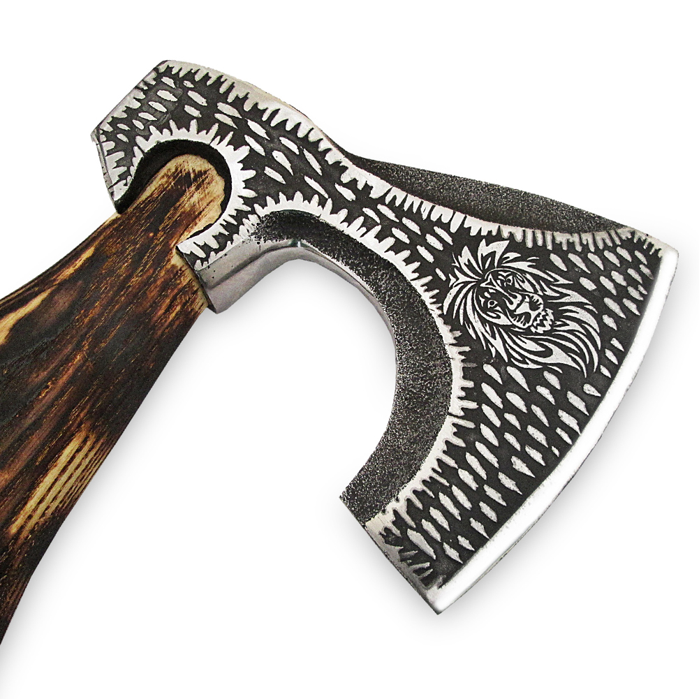 Hand Forge Line Head Etched Axe D-2 Steel