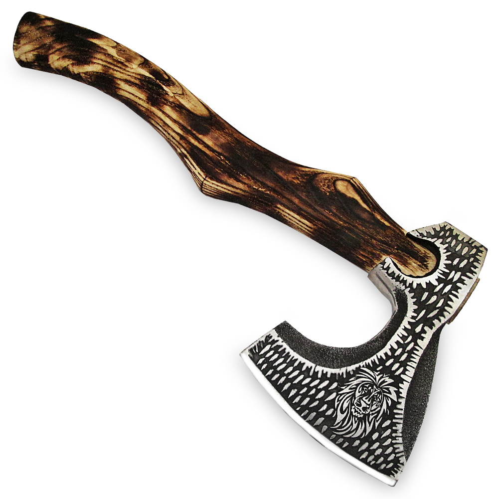 Hand Forge Line Head Etched Axe D-2 Steel