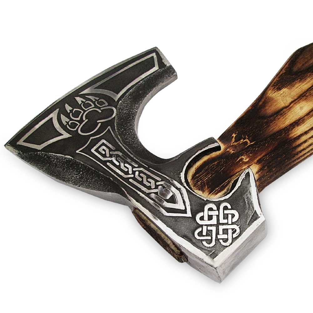 Claw Axe Hand forged Carved Etched Axe