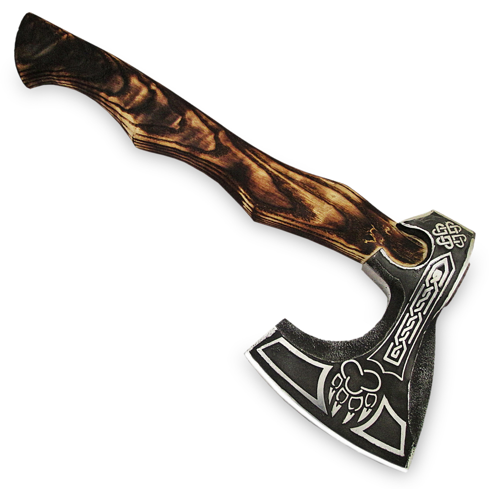 Claw Axe Hand forged Carved Etched Axe