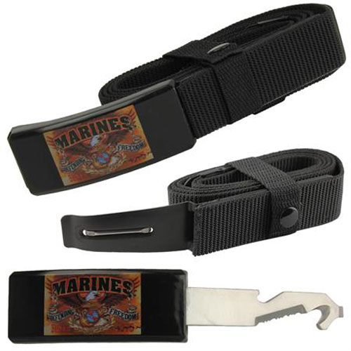 US Marines Defending Freedom Belt Cutter Knife Belt