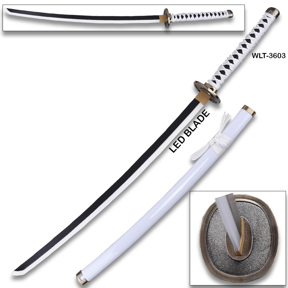 Wado Ichimonji Kuina One Piece Roronoa Zoro White Sword LED Light-Up Wood Blade!