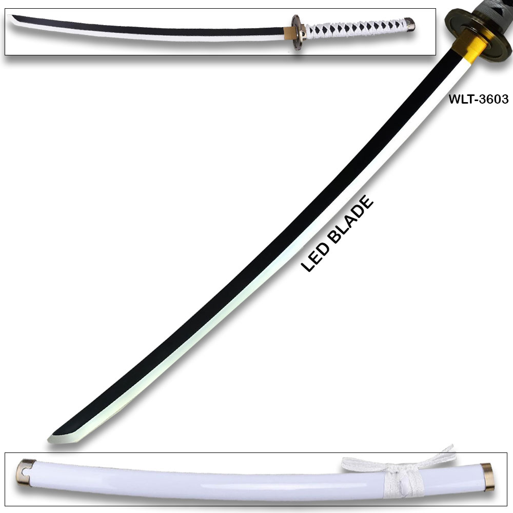 Wado Ichimonji Kuina One Piece Roronoa Zoro White Sword LED Light-Up Wood Blade!
