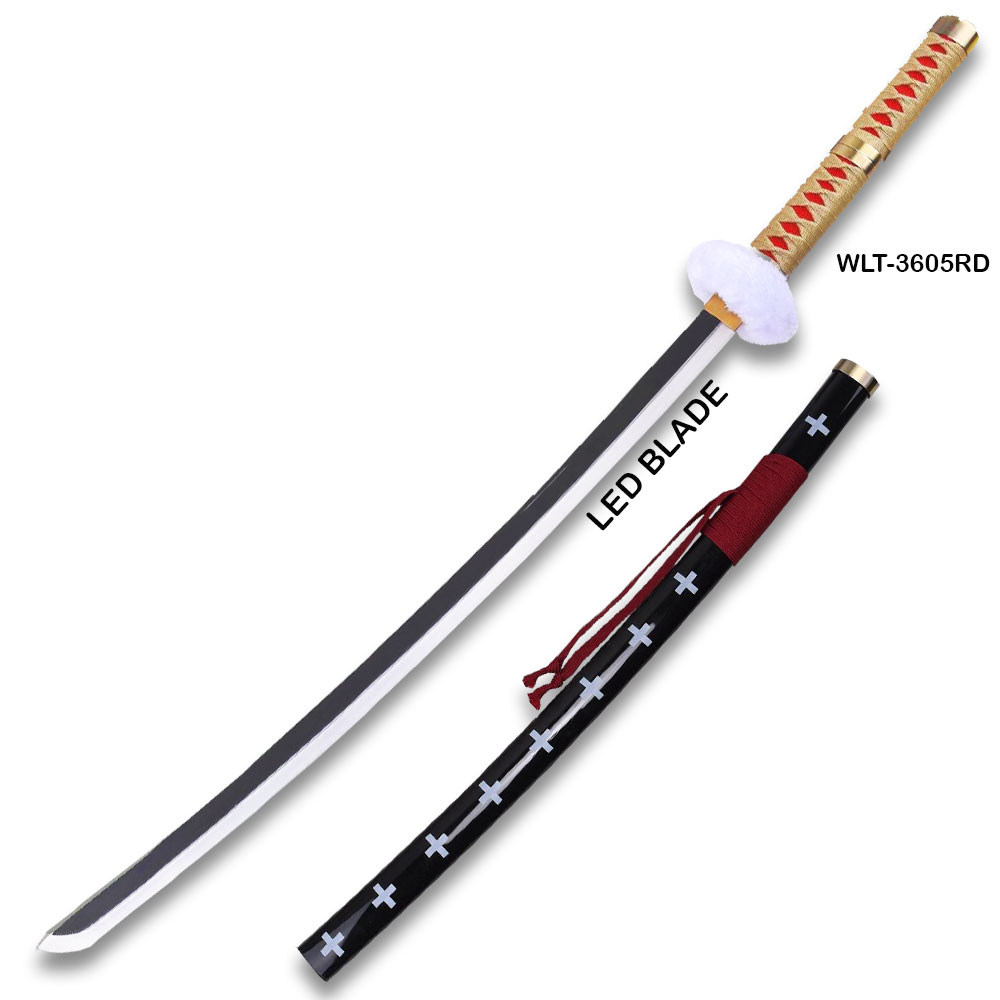 One Piece Anime Surgeon of Death Doctor Trafalgar Law Red Wood Sword LED Light-Up Wood Blade!