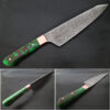 Gyutou Forged Chef Knife Resin Grips Green Brown by White Deer