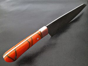 Solid Resin Grip Santoku Forged Chef Knife Damascus 1095 HC Steel by White Deer