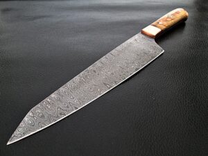 Gyuto Forged Chef Knife Olivewood Handle Damascus 1095 HC Steel by White Deer