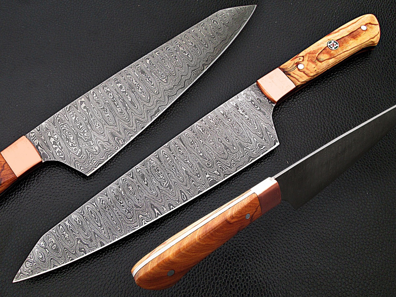 Gyuto Forged Chef Knife Olivewood Handle Damascus 1095 HC Steel by White Deer
