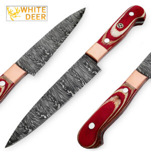 White Deer Frostwood Paring Knife Pro Chef Cutlery Damascus Steel 1095 HC
