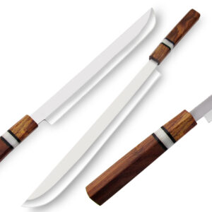 White Deer Japanese Shape Long TANTO Kitchen Chef Knife 1095 High Carbon