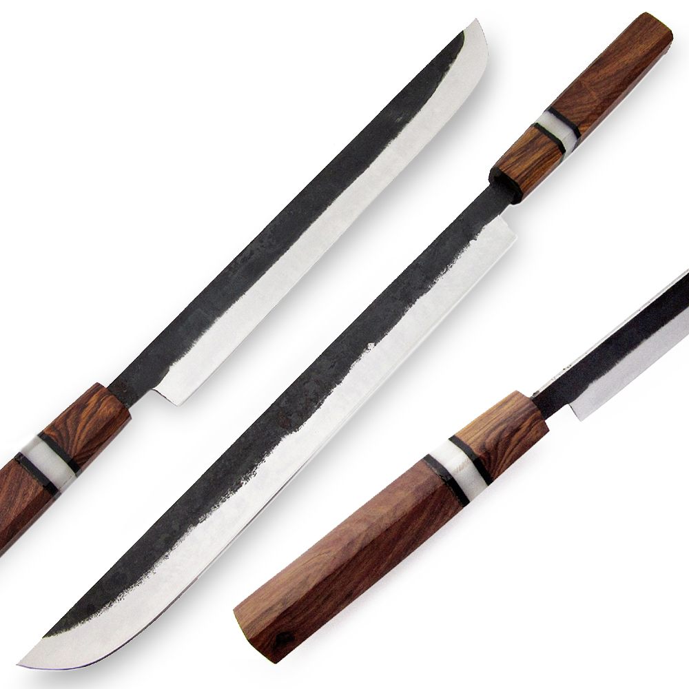 WHITE DEER Japanese Shape Long 17.7" Forging Hammer TANTO Kitchen Chef Knife