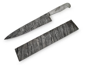 White Deer Damascus Steel LONG FIRE Pattern Billet Forge Welded 10in x 2in x 5.5mm Raw