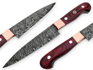 White Deer Pakkawood Paring Knife Pro Chef Cutlery Damascus Steel 1095 HC