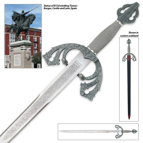 Tizona Del Cid Sword Replica Longsword Epee-Styled Medieval