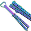 Bottle Popping Titanium Coated Balisong Opener ALL STEEL Butterfly