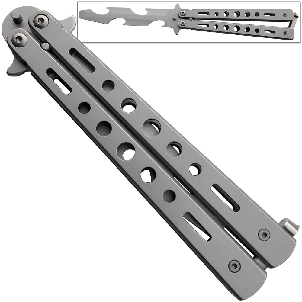 Bottle Popping Balisong Training Butterfly Knife Style Can Openr