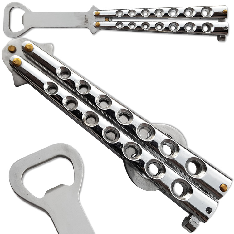 The Bottle-Fly Butterfly Knife Bottle Opener Plus Balisong Train