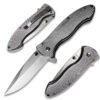Diamond Cut Silver SS Blade Spring Assist Pocket Knife