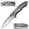 Diamond Cut Silver SS Blade Spring Assist Pocket Knife