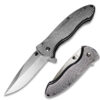 Diamond Cut Silver SS Blade Spring Assist Pocket Knife