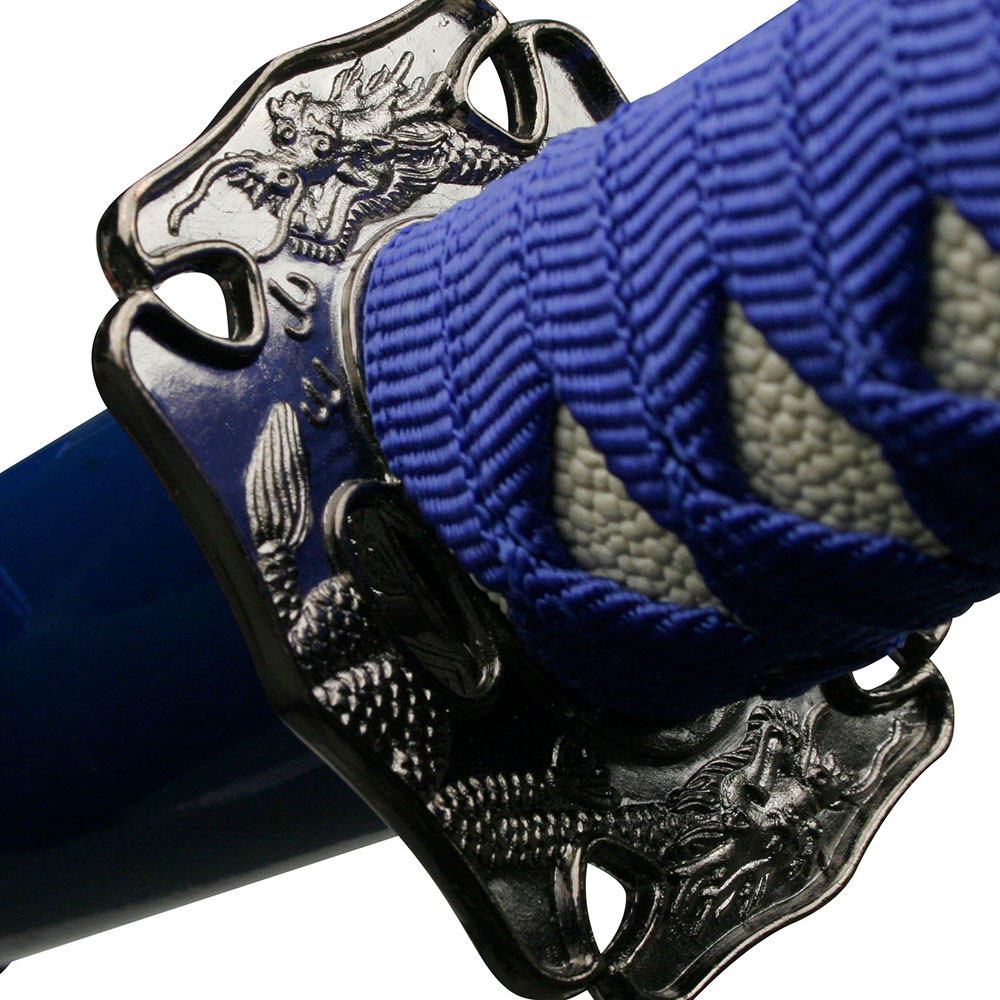 Blue Scabbard Engraved Samurai Sword  40" Overall