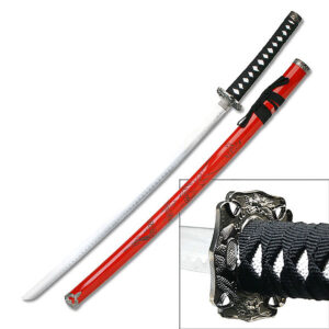 RED DRAGON SCABARD SAMURAI SWORD 40" OVERALL