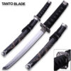 Edge Tanto Blade Black Dragan Engraved Scabbard Sword