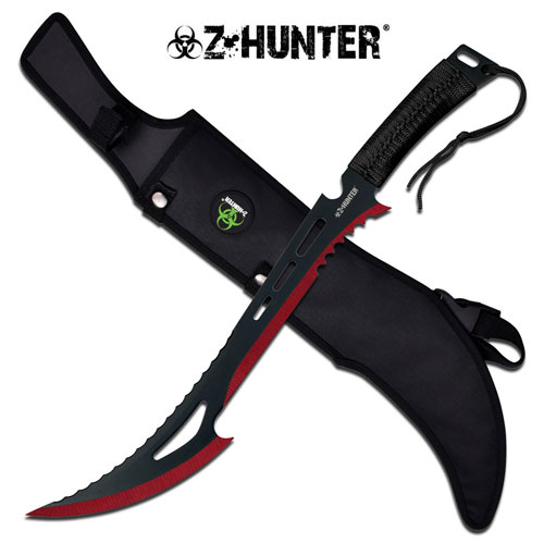 Red Renegade Zombie Killer Machete With Sheath