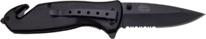 Z-Hunter Biohazard Emergency Folder Knife with Aluminum Handle, Black/Green
