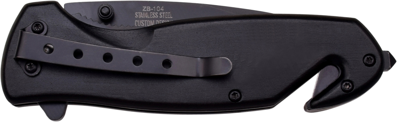 Z-Hunter Biohazard Emergency Folder Knife with Aluminum Handle, Black/Green