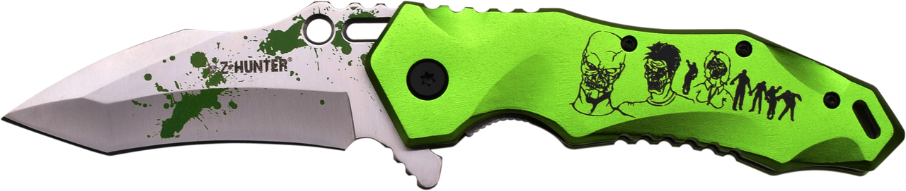 Z-Hunter Linerlock A/O Knife ZB-110GN 5in closed. 3.75in assisted opening