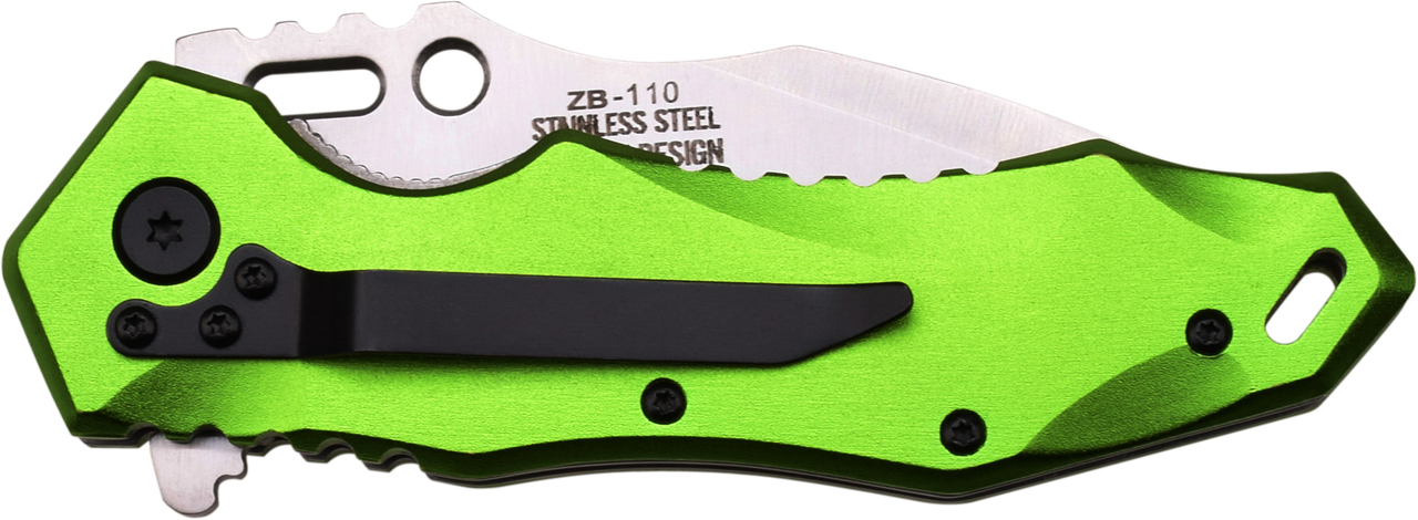Z-Hunter Linerlock A/O Knife ZB-110GN 5in closed. 3.75in assisted opening