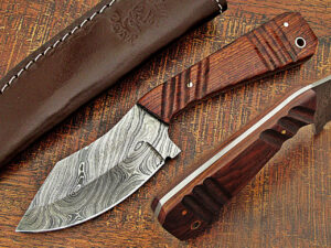 WHITE DEER SPEY BLADE Damascus Steel Hunting Skinner Knife Cocobolo Hardwood Handle